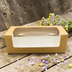 กล่องแยมโรล คราฟท์น้ำตาล+ฐานรอง แพค10ใบ(1139) ขนาด10x25x9 ซม.