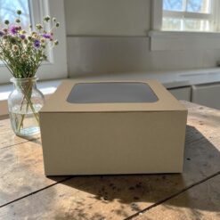 กล่องเค้ก 1 ปอนด์ ทรงมาตรฐาน สีคราฟท์น้ำตาล แพค10ใบ(0729) ขนาด20.5x20.5x10 ซม.