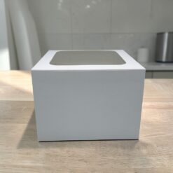 กล่องเค้ก 1 ปอนด์ ทรงสูง ขาวล้วน แพค10ใบ(0743) ขนาด20.5x20.5x15 ซม.