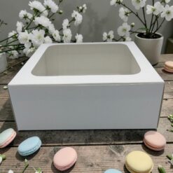 กล่องเค้ก 3 ปอนด์ ทรงมาตรฐาน ขาวล้วน แพค10ใบ(0835) ขนาด26.5x26.5x10 ซม.