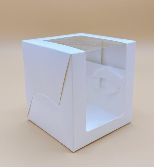 กล่องเค้กชิ้นหน้าต่างวีเชฟ ขนาด10x10x11ซม. (แพค20ใบ) 1620