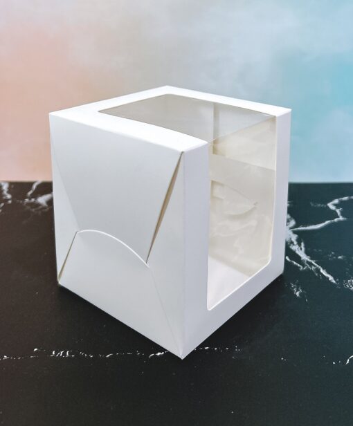 กล่องเค้กชิ้นหน้าต่างวีเชฟ ขนาด10x10x11ซม. (แพค20ใบ) 1620