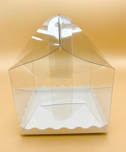 กล่องเค้กใสครึ่งปอนด์ มีหูหิ้วพร้อมฐานรอง ขนาด 15x15x12 ซม.(1ชิ้น/แพค) 2553 - Image 4