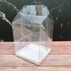 กล่องเค้กใสครึ่งปอนด์ทรงสูง ขนาด15x15x18 ซม. (1ชิ้น/แพค) 2554