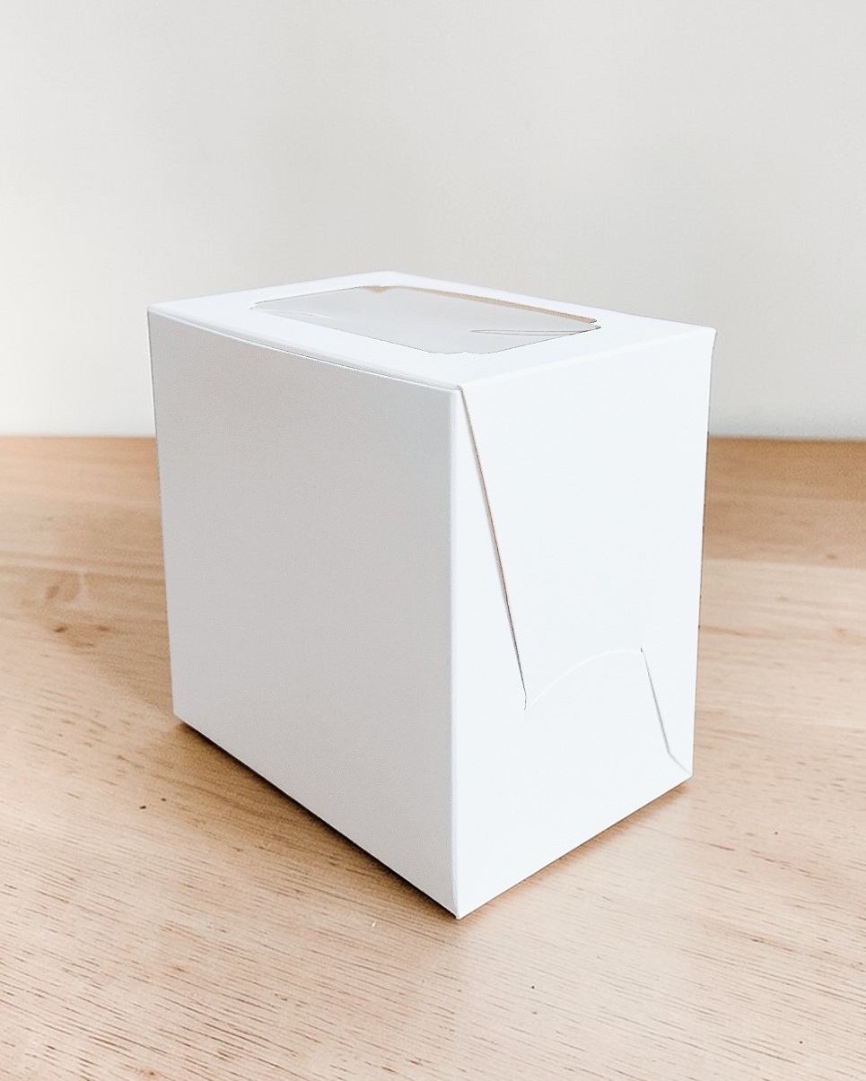 กล่องเค้ก 1 ชิ้น ทรงสูง กระดาษขาว ขนาด 11.5x8x11.5 ซม.(แพค20ใบ) 1660